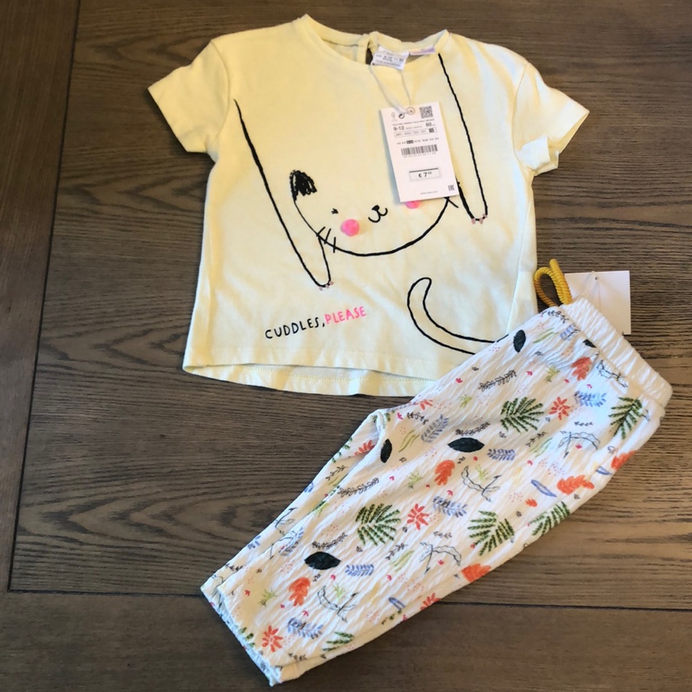Zara NWT Sz 9-12m kitty cat shirt (see back) 😻😻